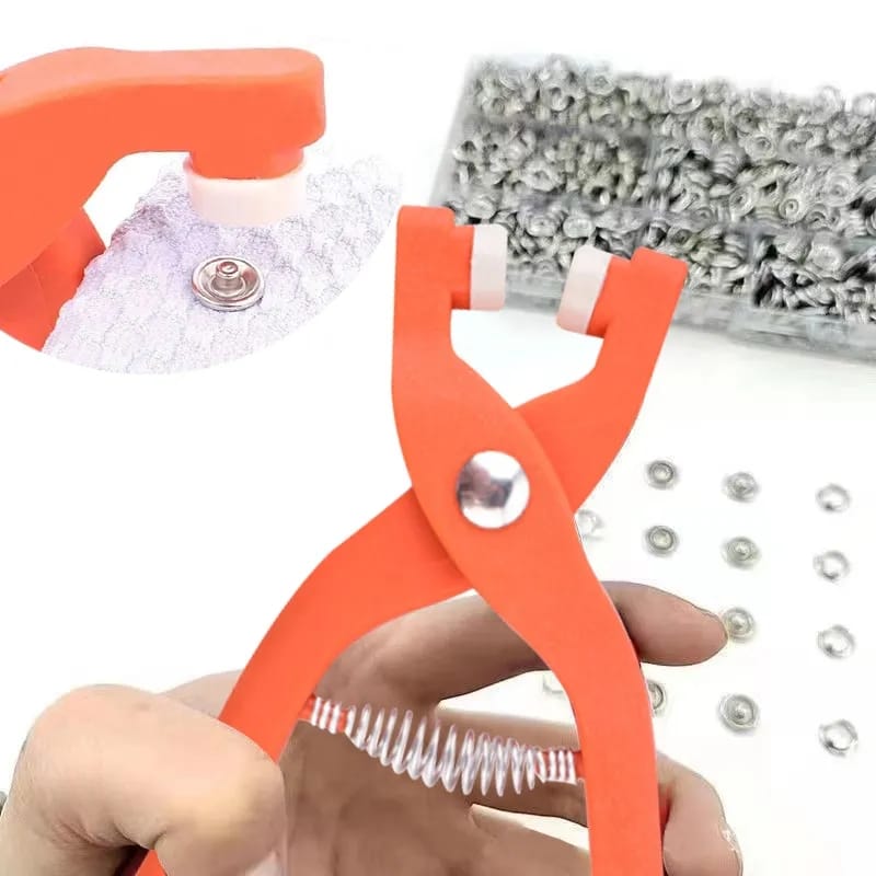 Tich Button Machine Plier with 25 Plastic