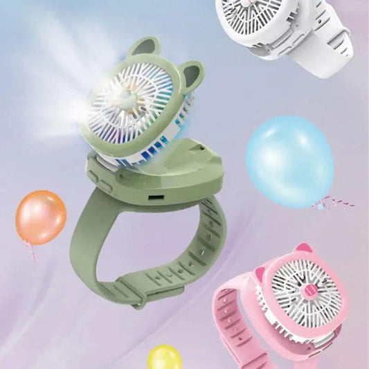 Mini Fan Cartoon Watch, Small USB Rechargeable