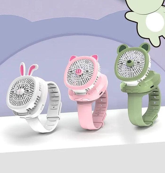Mini Fan Cartoon Watch, Small USB Rechargeable