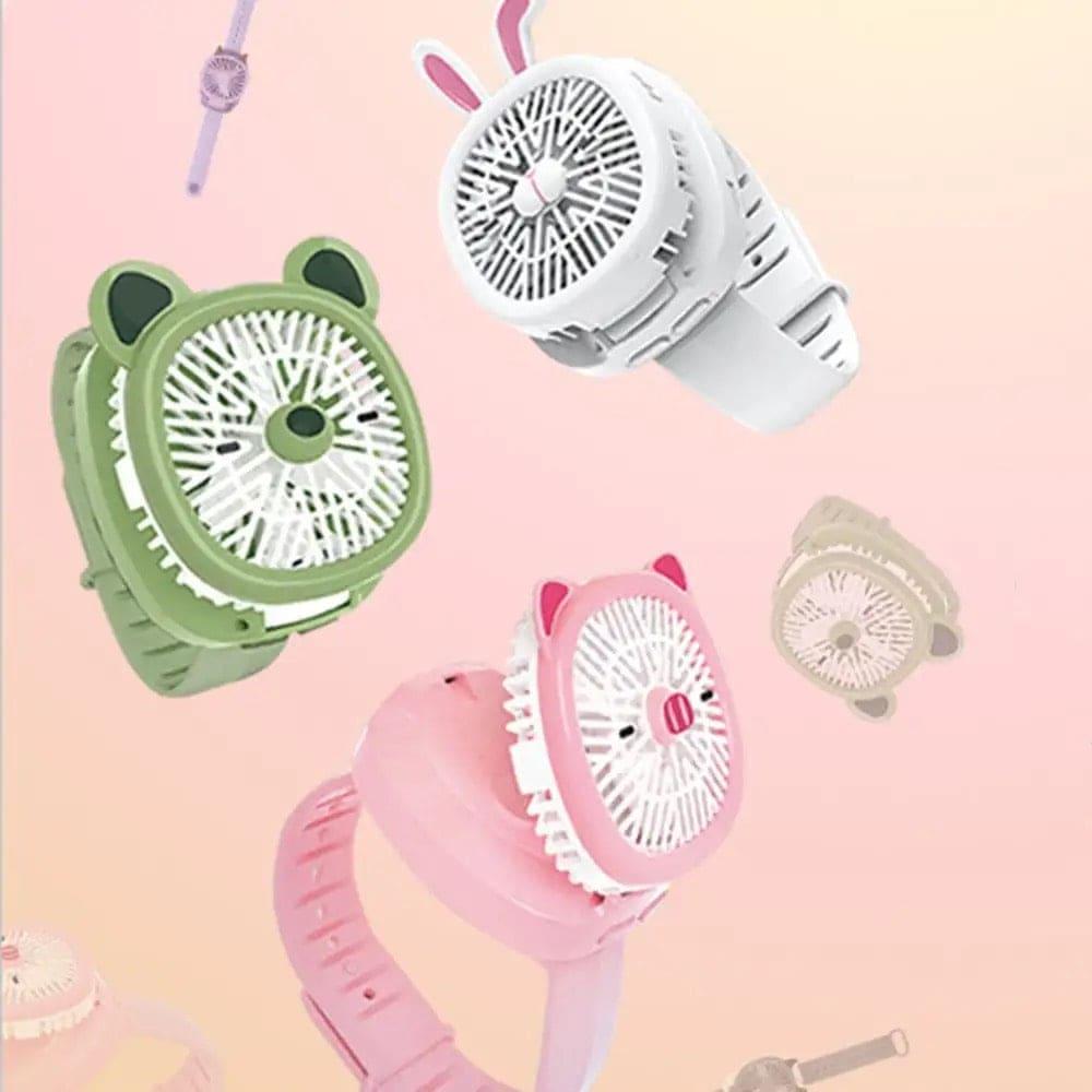 Mini Fan Cartoon Watch, Small USB Rechargeable