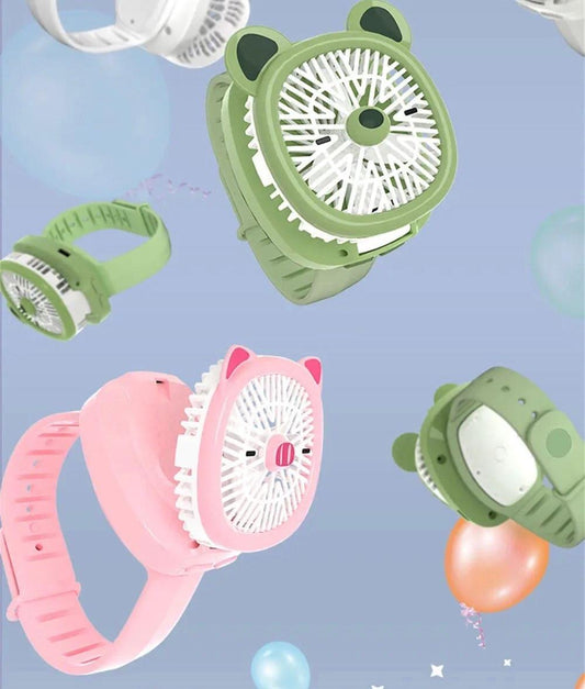 Mini Fan Cartoon Watch, Small USB Rechargeable